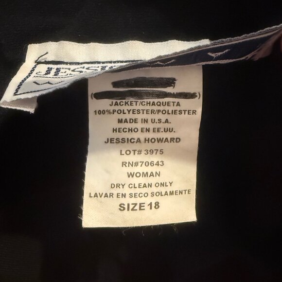 Jessica Howard Woman Navy Blue Blazer 18 Faux Wrap Business Office - Picture 6 of 6